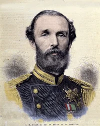 Ruotsin ja Norjan kuninkaan Oscar II:n (1829-1907) muotokuva.