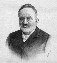 Wilfrid de Fonviellen muotokuva 1824-1914 ranskalainen toimittaja ja ilmailu - kaiverrus vuodelta 1893