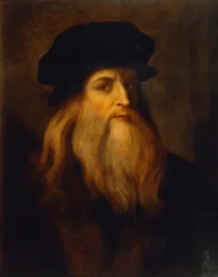 Oletettu Leonardo da Vincin (1452-1519) omakuva, tuntemattoman taiteilijan tekemä