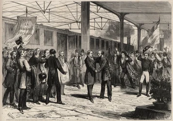 Syyskuun 1868 vallankumous Espanjassa (Gloriosa): saapuu Salustiano Olozagalta (1805-1873) Madridista. Kaiverrus "" L