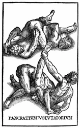 Roomalaiset painijat - teoksessa "Hieronymus Mercurialis voimistelun taiteesta"