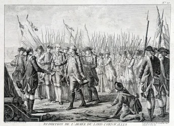 Lordi Cornwallisin (1738 - 1805) brittiarmeija antautui Amerikalle 19. lokakuuta 1781.