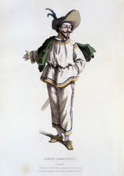 Tabarin, "Farces Tabariniquesin hahmo" (kirjoittaja Tabarin 1622), Edouard Fournierin ""ranskalaisessa teatterissa 1500- ja 1600-luvulla, ennen Molierea".