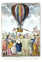 "Ilmapallo nousi herra Lunardin kanssa tykistöalueelta, 15. syyskuuta 1784