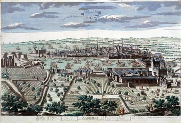Marseillen kaupunki ja satama 1700-luvulla - B.N.