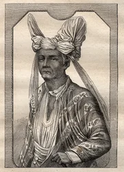 Kapteeni Etienne Marchandin (1755-1793) retkikunta maailman ympäri (1790-1792): muotokuva Timor-saaren (Indonesian saaristo) kuninkaasta - kuva otettu teoksesta "1700-luvun suuret merenkulkijat"
