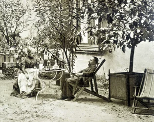 Toulouse Lautrec äitinsä kanssa Château de Malromén