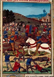 Yleishyödyllisyyden liigan sota (tai aatelisten kapina): Montlheryn taistelu 16.7.1465 Ludvig XI:n (1423-1483) ja Charolais