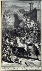 Kun kaksi armeijaa liittyi aamunkoittoon, Jupiter lähetti Iriksen käskemään Hectoria vetäytymään taistelusta ja palaamaan vasta, kun Agamemnon sattuu, joutuisi siirtymään pois taistelukentältä. Kuva Homeren Iliaksen kirjasta XI, Ranska