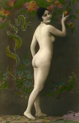 Hieno postikortti (kitsch): Eeva de la "Belle Epoque" (n. 1920).