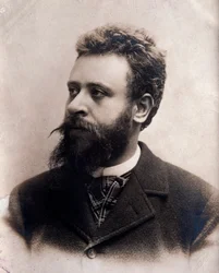 Alberto Franchettin (1860-1942) muotokuva italialainen säveltäjä Valokuva. 1800-luvulla. Bologna, kansalaismusiikkimuseo