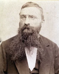 Auguste Rodinin (1840-1917) muotokuva valokuvattu noin 1885.