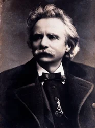 Edvard Griegin (1843-1907) muotokuva norjalainen säveltäjä Valokuva. 1800-luvulla. Milano, Biblioteca del Conservatorio