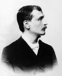 Georges Moineau dit Georges Courteline (1858-1929), ranskalaisen kirjailijan ja näytelmäkirjailijan muotokuva.