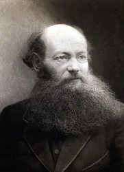 Prinssi Pietari (Pjotr) Aleksejevitš Kropotkin (1842-1921), Venäjän vallankumouksellisen ja anarkisin muotokuva.