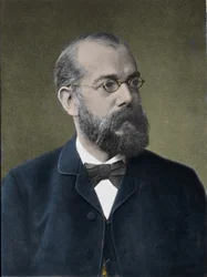 Muotokuva saksalaisesta lääkäristä Robert Kochista (1843-1910).