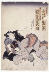 Iwai Shijaku e Banda? Minosuke In Unread Roles (impressão colorida em xilogravura) finlandês
