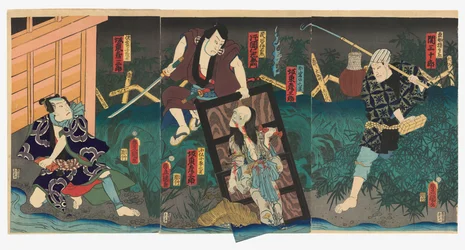 Seki Sanjūrō III Naosuke Gonbeina (R), Kataoka Nizaemon VIII Tamiya Iemonina (C) ja Bandō Hikosaburō V sekä Oiwan haamuna (Oiwa no bōrei) että Kobotoke Kohein haamuna (Kobotoke Kohei bōrei) (C), ja Bandō Hikosaburō V Satō Yomoshichina (L).