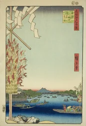 Asakusa Rive, Gleat Rive, Miya ja Rive (Asakusa River Okawabata Miyato River), sarjasta "Ridge dre d fa net vie ws f Edo (kuuluisa paikka) Sata näkymää Edosta)"