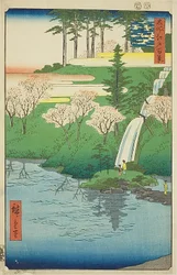 Chiyogaike-lampi, Meguro (Meguro Chiyogaike), nro 23 sarjasta "Sata kuuluisaa näkymää Edosta (Meisho Edo hyakkei)".