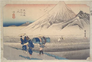 Fuji in the Morning at Hara sarjasta Fifty-thres Stations of the Tokaido
