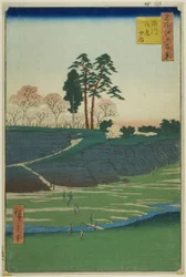 Goten-kukkula Shinagawassa (Shinagawa Gotenyama), sarjasta "Sata kuuluisaa näkymää Edosta (Meisho Edo hyakkei) "v.