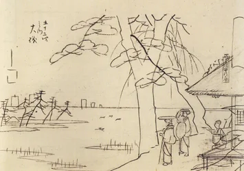 Hiroshige, Ihmisiä veden äärellä