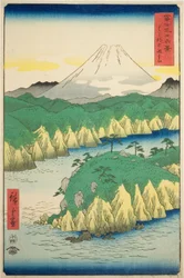Järvi Hakoneessa (Hakone no kosui), sarjasta "Kolmekymmentäkuusi näkymää Fuji-vuorelle (Fuji sanjurokkei)"