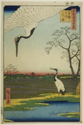 Minowa, Kanasugi, Mikawashima, sarjasta "Sata kuuluisaa näkymää Edosta (Meisho Edo hyakkei)".