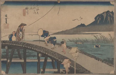 Nro 27 "Kakegawa: Näkymä Akibasta" Tokaidon 53 asemalta, n. 1833