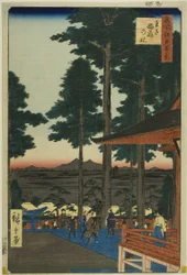 Oji Inarin pyhäkkö (Oji Inari no yashiro), sarjasta "Sata kuuluisaa näkymää Edosta (Meisho Edo hyakkei)".