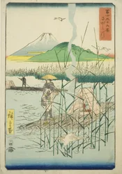 Sagami-joki (Sagamigawa), sarjasta "Kolmekymmentäkuusi näkymää Fuji-vuorelle (Fuji sanjurokkei)"
