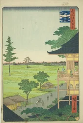 Sazai Hall of Field rahoittama rakkan tempe (gohyaku rakkan sazaid), sarjasta "yhden rahoitetun maanviljelijän Ews of Edo"