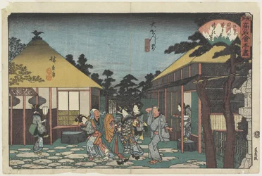 Tagawaya O_onji-temppelin edessä, n. 1835-1842