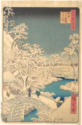 Taiko-silta, Meguro, lumisena iltana