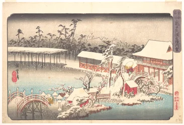 Kameidon Tenmangū-pyhäkkö lumessa