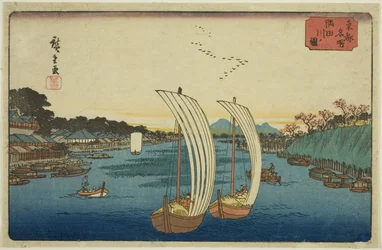Näkymä Sumida-joelle (Sumidagawa no zu), sarjasta "Itäisen pääkaupungin kuuluisia paikkoja (Toto meisho)"
