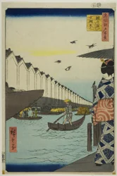 Yoroi Ferry, Koami-cho (Yoroi no watashi Koami-cho), sarjasta "One Hundred Famous Views of Edo (Meisho Edo hyakkei)".