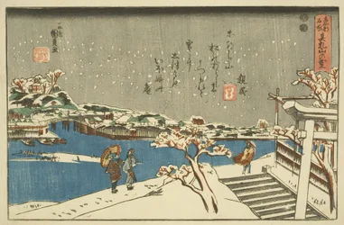 Lunta Matsuchiyamassa (Matsuchiyama no yuki) (värillinen puupainatus)