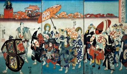 Rohkea Kuniyoshi Paulownia Designillaan (Isamashiki Kuniyoshi kiri no tsuimoyō) 1848