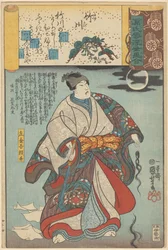 Ukiyo e vastaa Genjin pilvisiä lukuja (sarjan nimi esineellä)