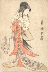 Kabuki ac and r Segawa Chrysanthemum Woman Hyvä jäsen, 1798 Valmistunut 9.