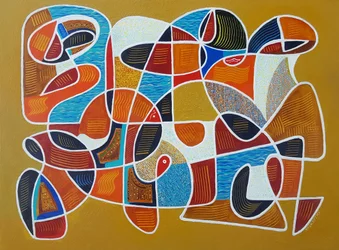 Kala aallokossa, 2017 (akryyli kankaalle)
