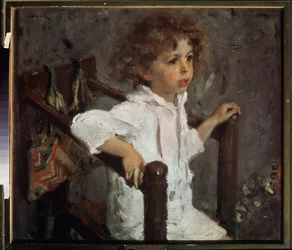 Mika Morosovin muotokuva. Valentin Aleksandrovich Serovin (1865-1911) maalaus öljy kankaalle