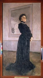 Näyttelijä Maria Yermolovan (1853-1928) muotokuva. Valentin Aleksandrovich Serovin (1865-1911) maalaus öljy kankaalle