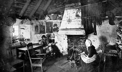 Torppamökin sisustus, Shetland, Skotlanti, 1924-1926.