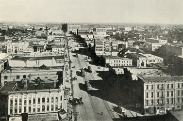 Winnipeg tänään, katsomassa pääkatua. - Modernin Kanadan nopea kasvu, vuodelta 1930.