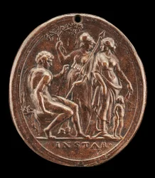 Hercules Minervan ja Venuksen välillä.