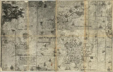 Sancho Gutiérrezin laatima läntisen pallonpuoliskon kartta vuodelta 1551.