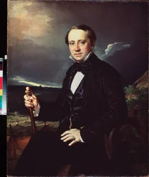 Alexandre Sapožnikovin muotokuva (Aleksanteri Sapožnikovin muotokuva) - Vasili Andrievich Tropininin (Vasili Tropinine) maalaus (1776-1857), huile sur toile